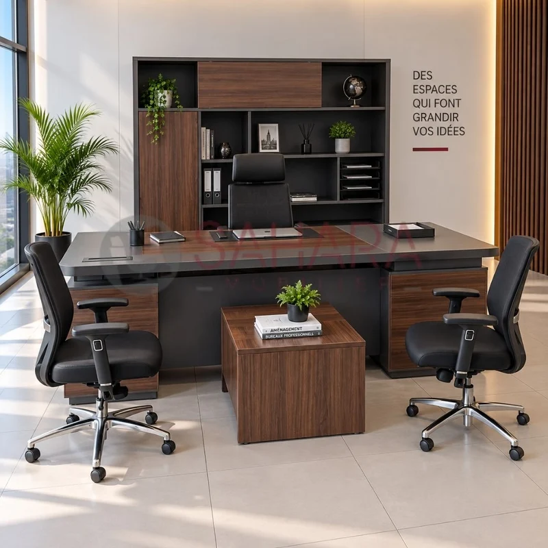 Bureau de direction Harmony avec Retour et Caisson Mobile Réf B4051