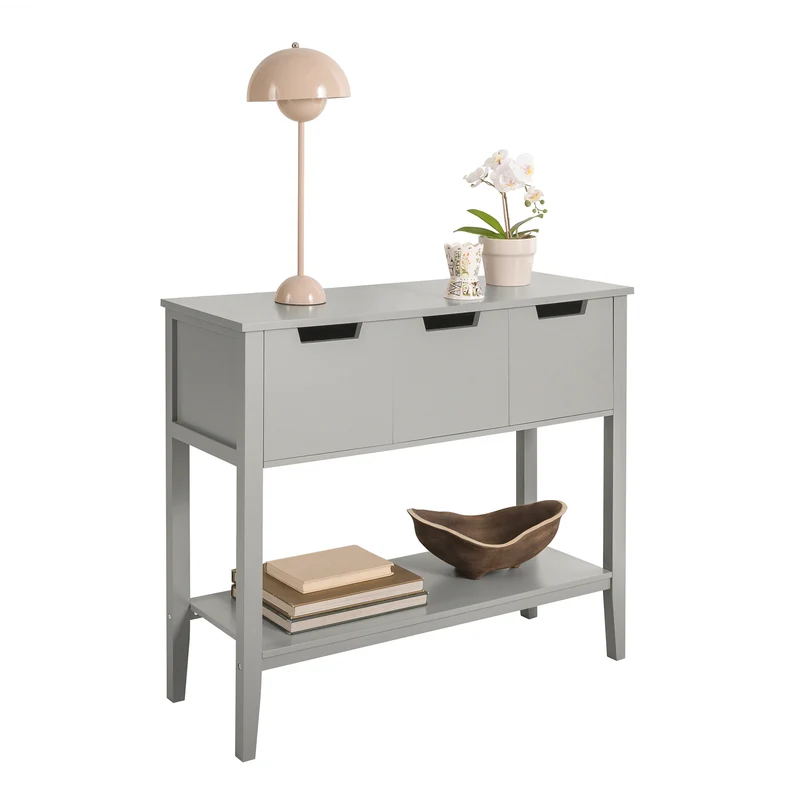 SoBuy FSB51-HG Table Console, Table d’Entrée, Bout de Canapé avec 3 tiroirs et 1 étagère