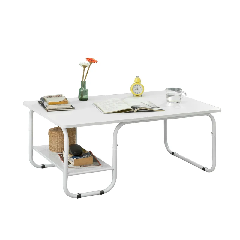 SoBuy FBT41-W Table Basse de Salon avec 1 étagère, Blanc