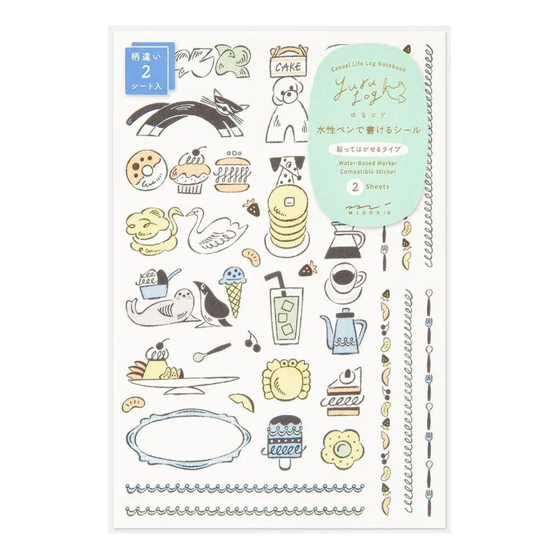 Stickers repositionnables MIDORI Yuru Log - Gourmandises & Animaux