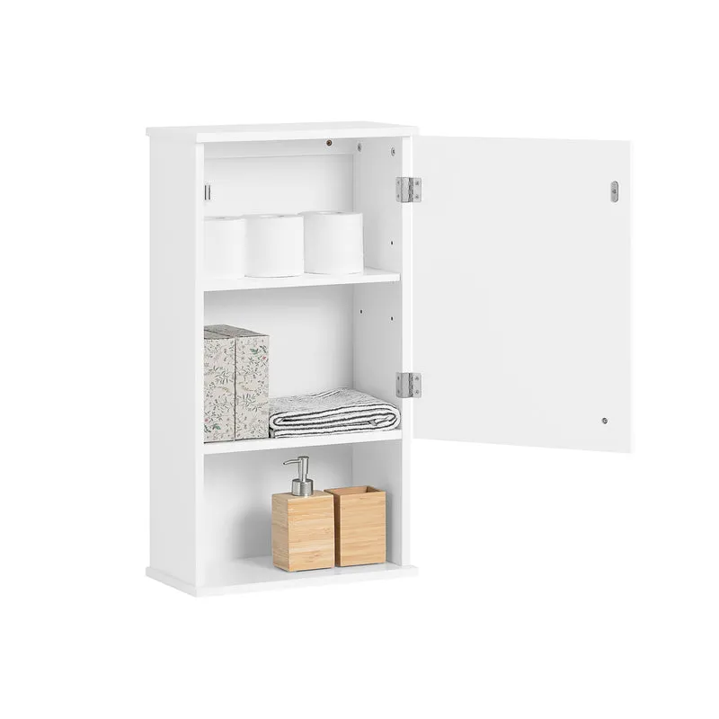 SoBuy BZR25-W Meuble Haut Armoire Suspendue de Toilettes Placard Mural