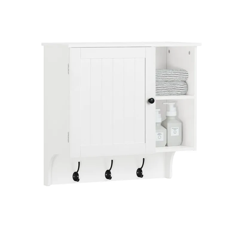 SoBuy BZR103-W Armoire Haute Murale Placard Mural Meuble Haut de Salle de Bain Meuble Suspendu Meuble Murale