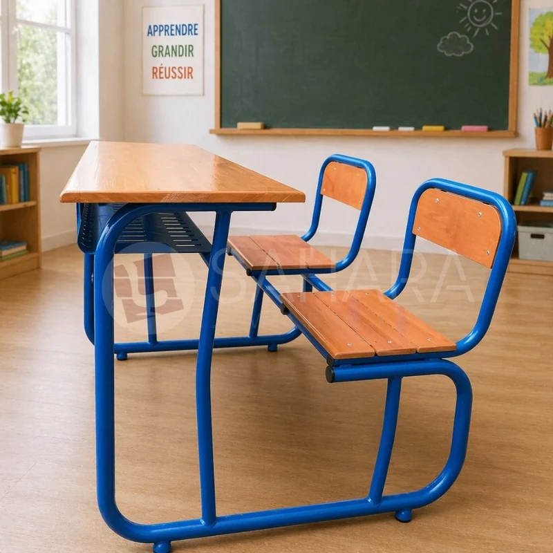 Pupitre Scolaire Biplace Renforcé Réf C0101