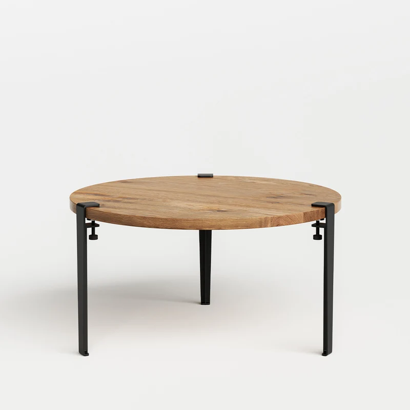 Table basse ronde TIPTOE Ø 80cm - bois ancien recyclé