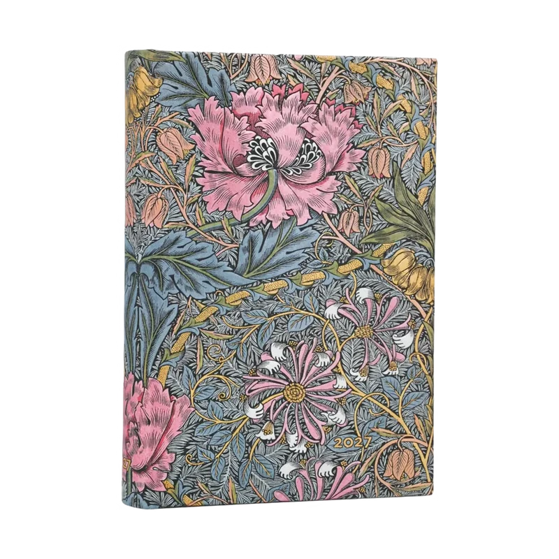 Agenda 2027 PAPERBLANKS Morris Chèvrefeuille Rose - 1 semaine sur 2 pages - Maxi - Softcover - Horizontal - 176p