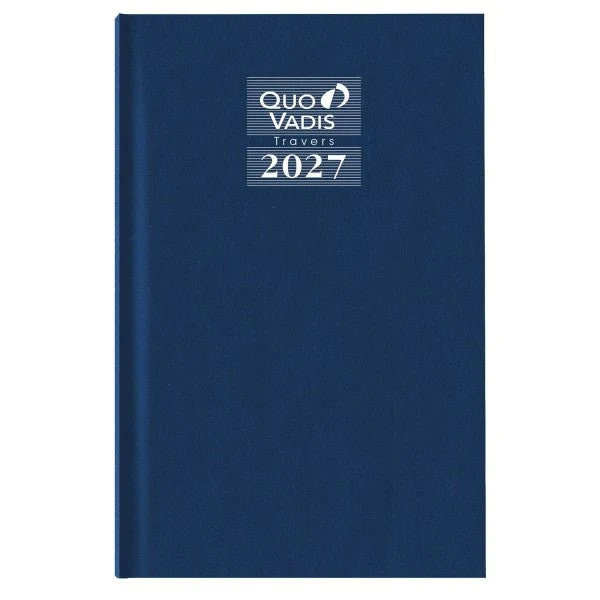 Agenda 2027 QUO VADIS Travers - 13 x 21 cm - 1 jour par page - Orientation horizontale - Korex bleu