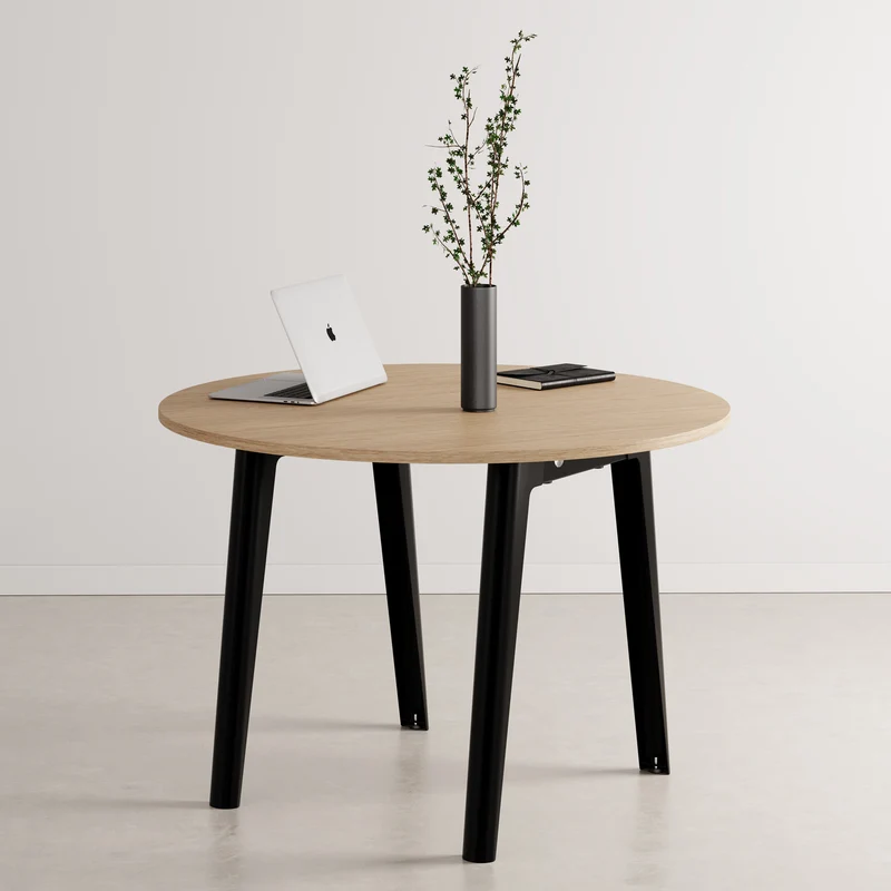 Table de réunion ronde NEW MODERN Ø 110cm - bois éco-certifié