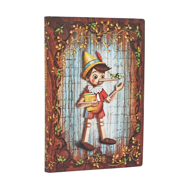 Agenda 2027 PAPERBLANKS Carlo Collodi, Pinocchio - 1 semaine sur 2 pages - Mini - Softcover - Horizontal - 176p