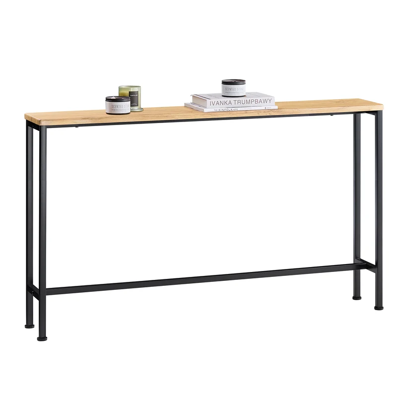 SoBuy FSB19-L-E Table Console Table d'appoint Bout de canapé Table d’entrée Cadre et 4 Pieds en Fer, L120cm x P20cm x H81cm