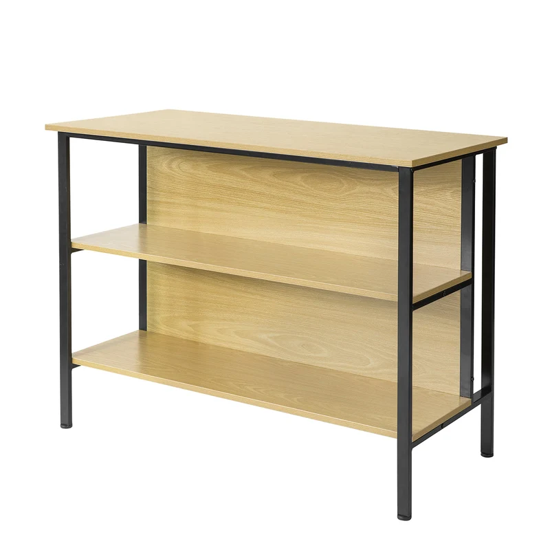 SoBuy FSB28-N Table de Cuisine Table Haute de Bar Table Console Buffet avec 2 étagères de Rangement