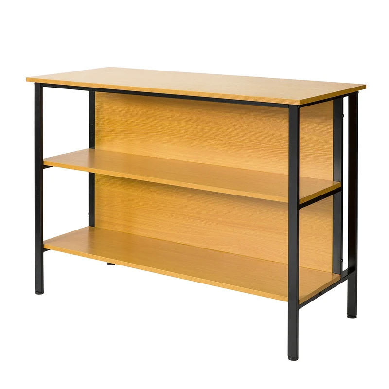 SoBuy FSB28-DN Table de Cuisine Table Haute de Bar Table Console Buffet avec 2 étagères de Rangement