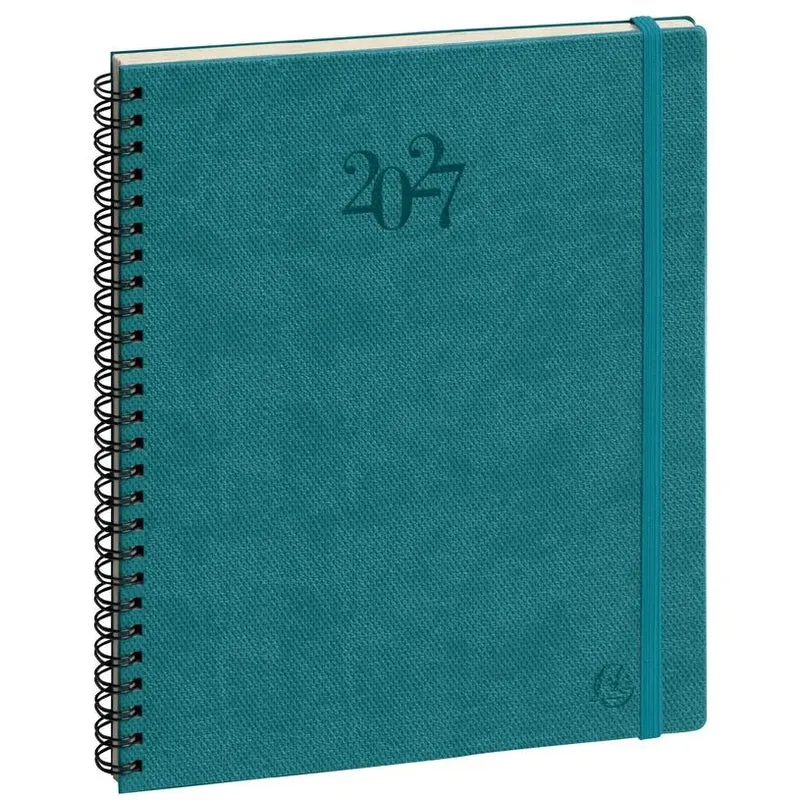Agenda 2027 EXACOMPTA Eurotime 22S - 18,5 x 22,5 cm - 1 semaine sur 2 pages - Orientation verticale - Swan bleu canard