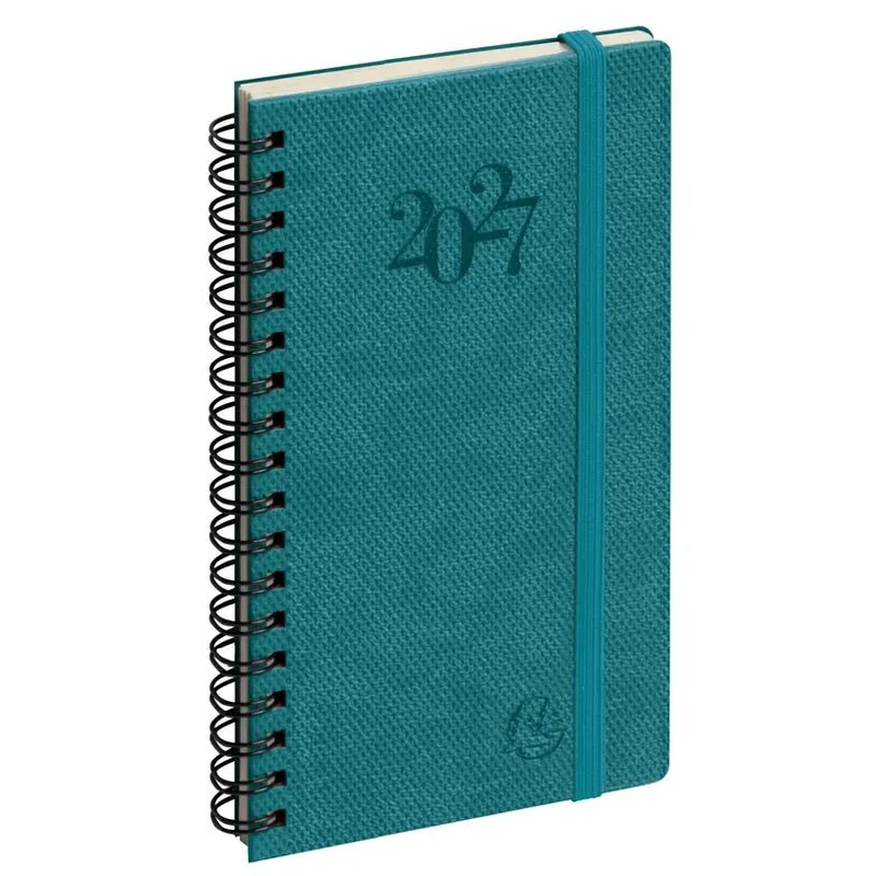 Agenda 2027 EXACOMPTA Eurotime 16S - 9 x 16 cm - 1 semaine sur 2 pages - Orientation horizontale - Swan bleu canard