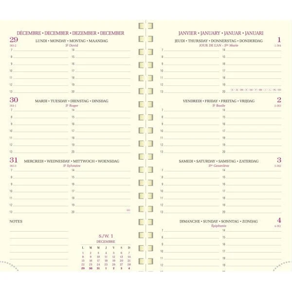 Agenda 2027 EXACOMPTA Eurotime 16S - 9 x 16 cm - 1 semaine sur 2 pages - Orientation horizontale - Volga moutarde