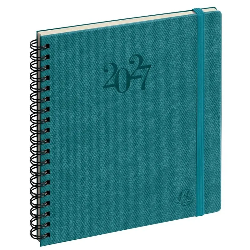 Agenda 2027 EXACOMPTA Eurotime 18S - 15 x 17 cm - 1 semaine sur 2 pages - Orientation verticale - Swan bleu canard