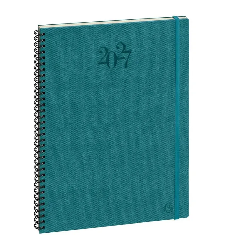 Agenda 2027 EXACOMPTA Eurotime 29S - 21 x 29,7 cm - 1 semaine sur 2 pages - Orientation verticale - Swan bleu canard
