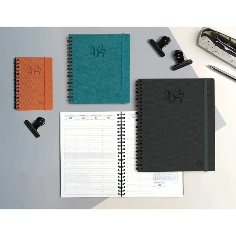 Agenda 2027 EXACOMPTA Horizons 20S - 15 x 21 cm - 1 semaine sur 2 pages - Orientation verticale - Swan orange