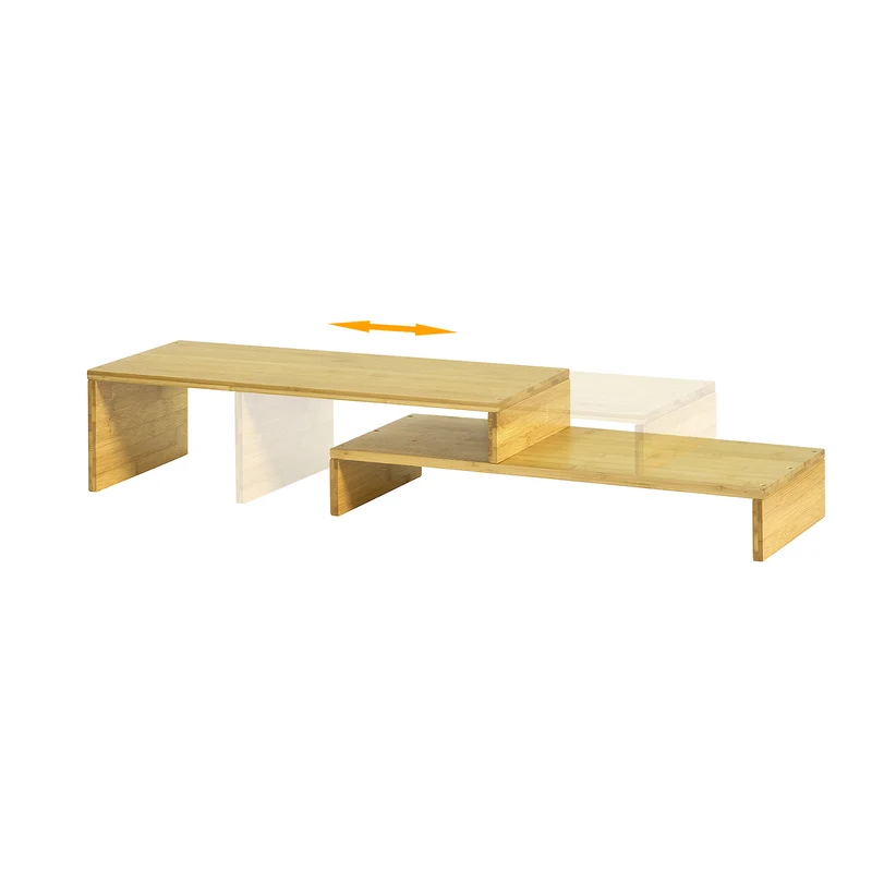 SoBuy BBF07-N Design Support de Moniteur Réglable, Réhausseur d'écran Ergonomique, pour 2 Écrans d'Ordinateur Univer | Prévente
