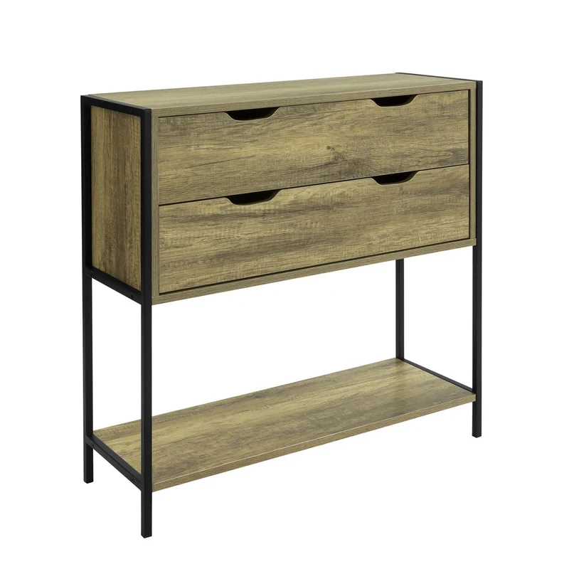 SoBuy FSB39-T Table Console Meuble d'entrée avec 2 tiroirs Buffet Placard à 2 Niveaux