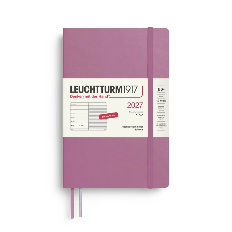 Agenda Semainier & Note Ligné 2027 LEUCHTTURM1917, Français - B6+ - Softcover - Dusty Rose