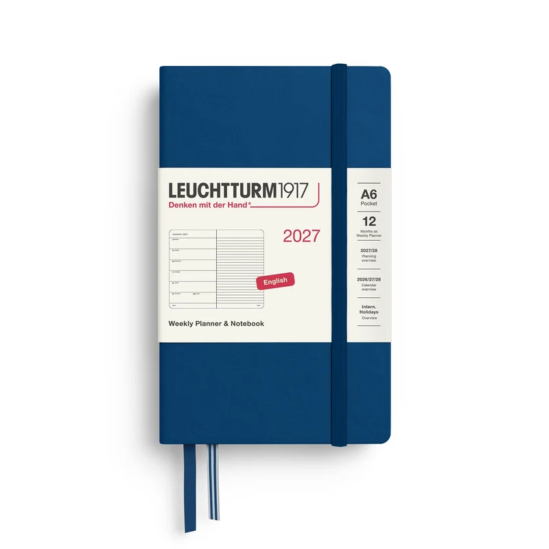 Agenda Semainier & Note Ligné 2027 LEUCHTTURM1917, Anglais - A6 - Hardcover - Indigo