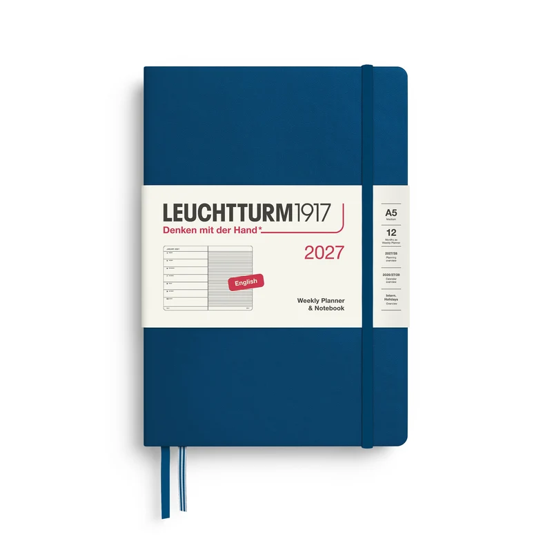 Agenda Semainier & Note Ligné 2027 LEUCHTTURM1917, Anglais - A5 - Hardcover - Indigo