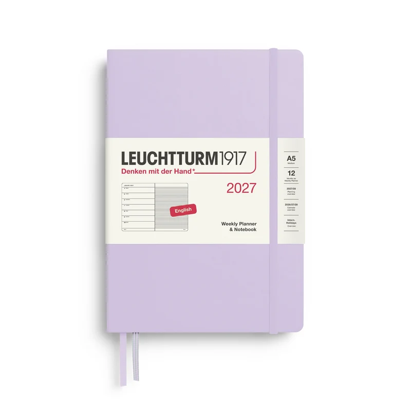 Agenda Semainier & Note Ligné 2027 LEUCHTTURM1917, Anglais - A5 - Hardcover - Lilac