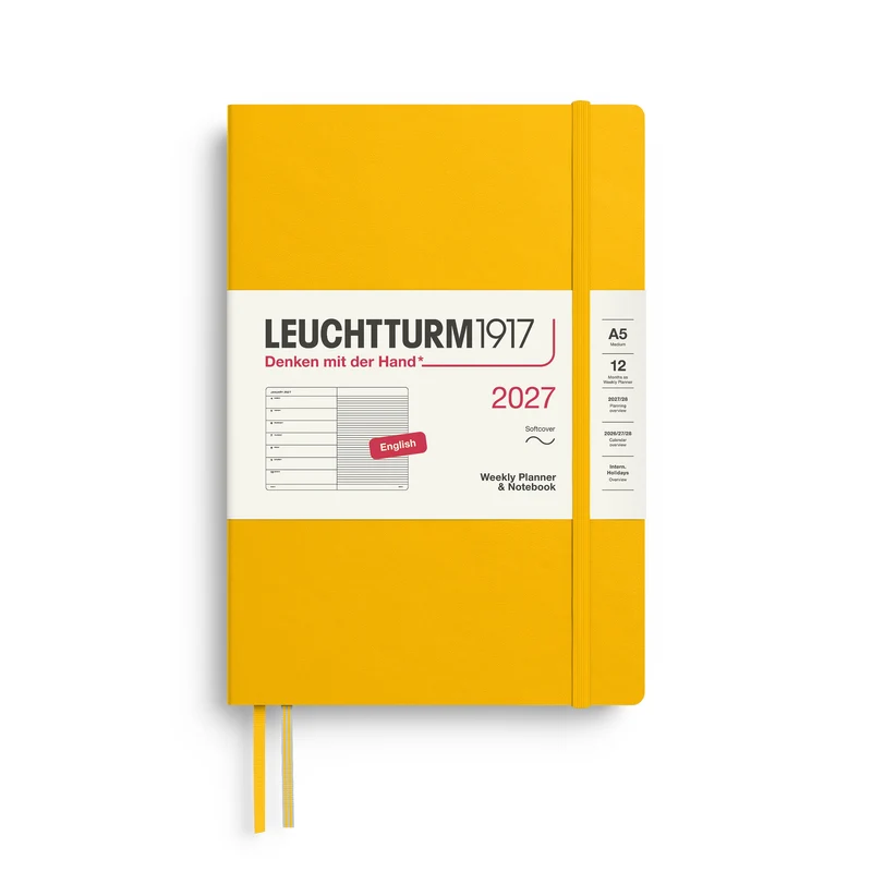 Agenda Semainier & Note Ligné 2027 LEUCHTTURM1917, Anglais - A5 - Softcover - Sunflower