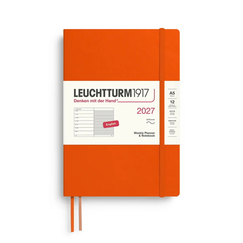 Agenda Semainier & Note Ligné 2027 LEUCHTTURM1917, Anglais - A5 - Softcover - Pumpkin