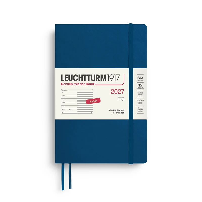 Agenda Semainier & Note Ligné 2027 LEUCHTTURM1917, Anglais - B6+ - Softcover - Indigo