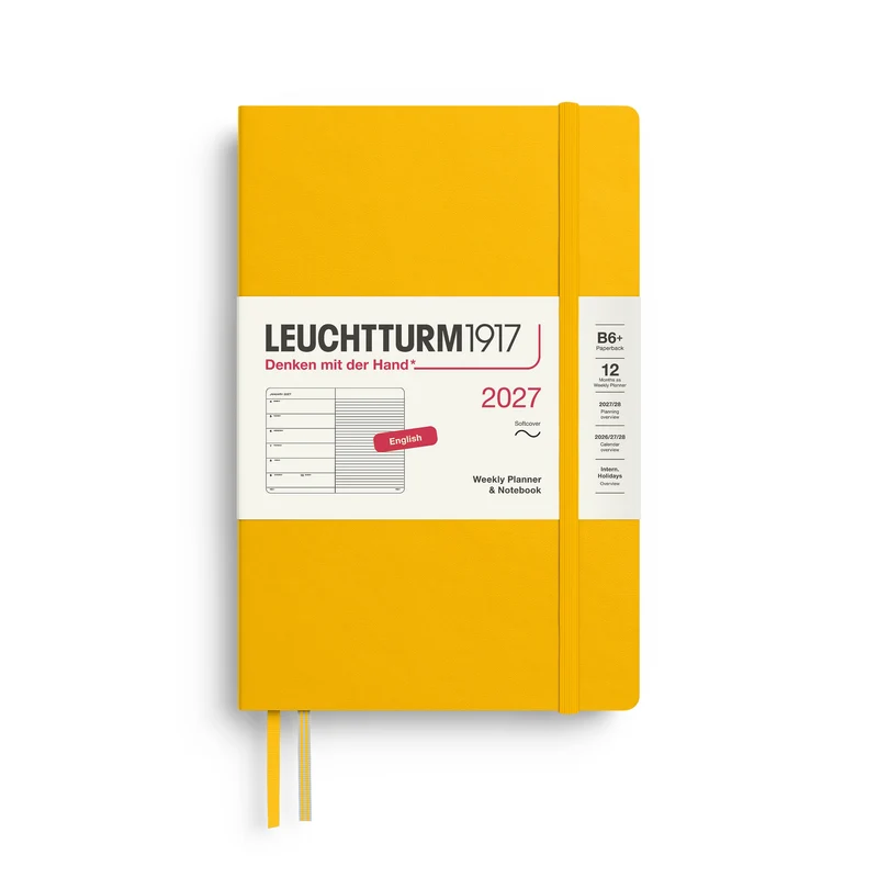 Agenda Semainier & Note Ligné 2027 LEUCHTTURM1917, Anglais - B6+ - Softcover - Sunflower