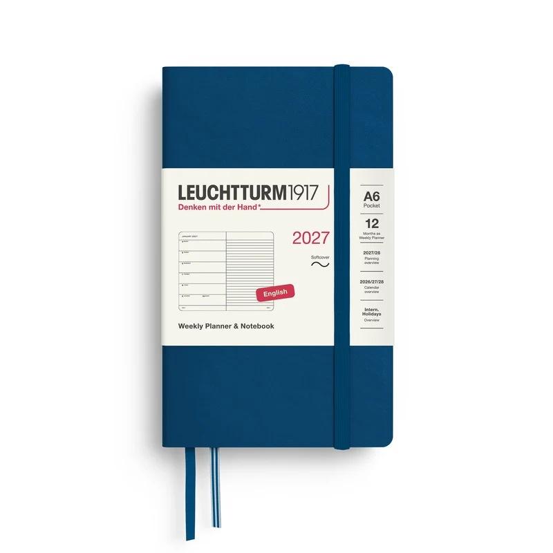 Agenda Semainier & Note Ligné 2027 LEUCHTTURM1917, Anglais - A6 - Softcover - Indigo