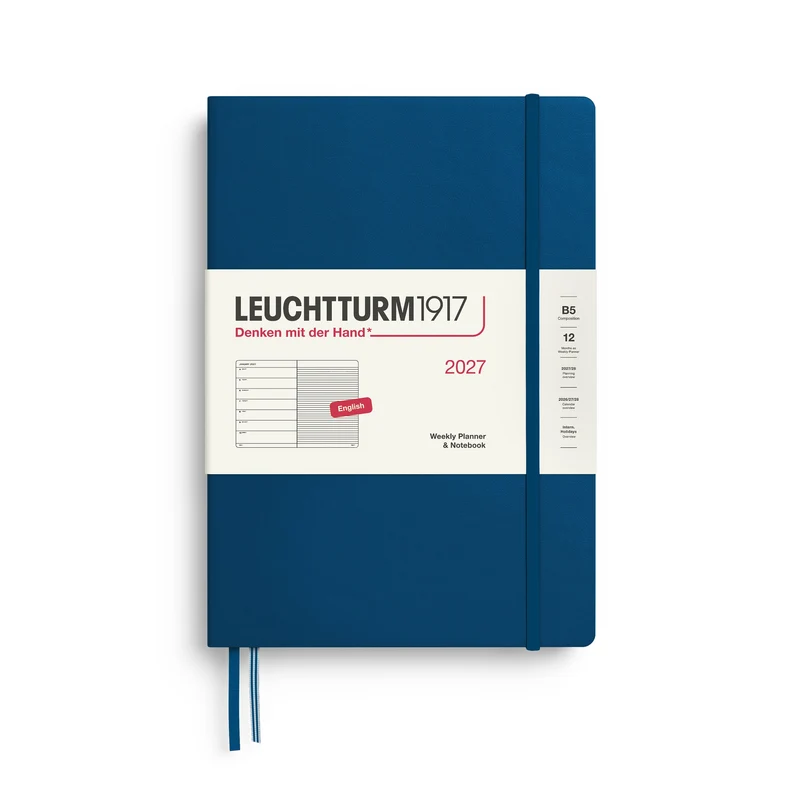 Agenda Semainier & Note Ligné 2027 LEUCHTTURM1917, Anglais - B5 - Hardcover - Indigo