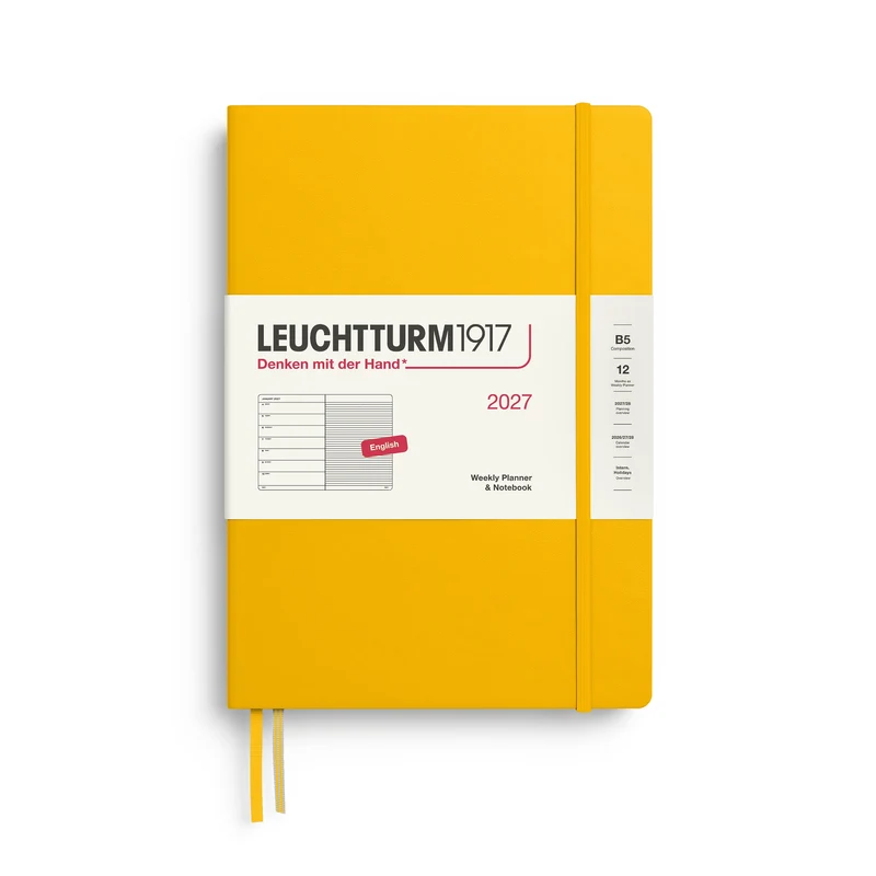 Agenda Semainier & Note Ligné 2027 LEUCHTTURM1917, Anglais - B5 - Hardcover - Sunflower