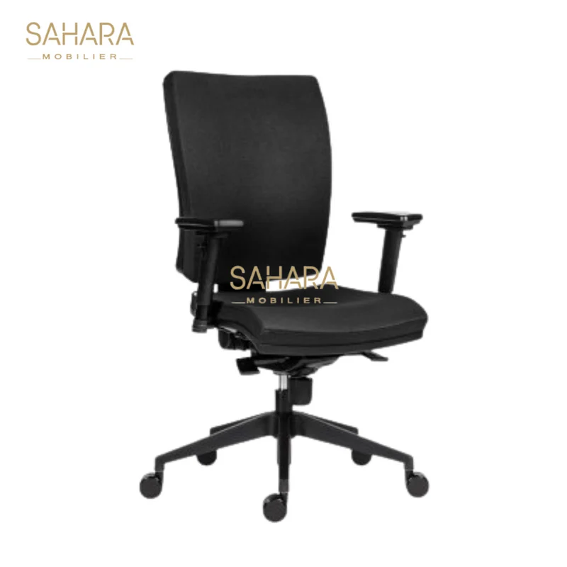 Fauteuils opérateur Noir en tissu avec Accoudoirs B3620