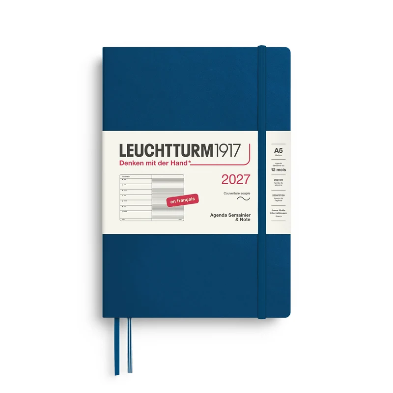 Agenda Semainier & Note Ligné 2027 LEUCHTTURM1917, Français - A5 - Softcover - Indigo