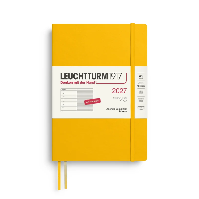 Agenda Semainier & Note Ligné 2027 LEUCHTTURM1917, Français - A5 - Softcover - Sunflower