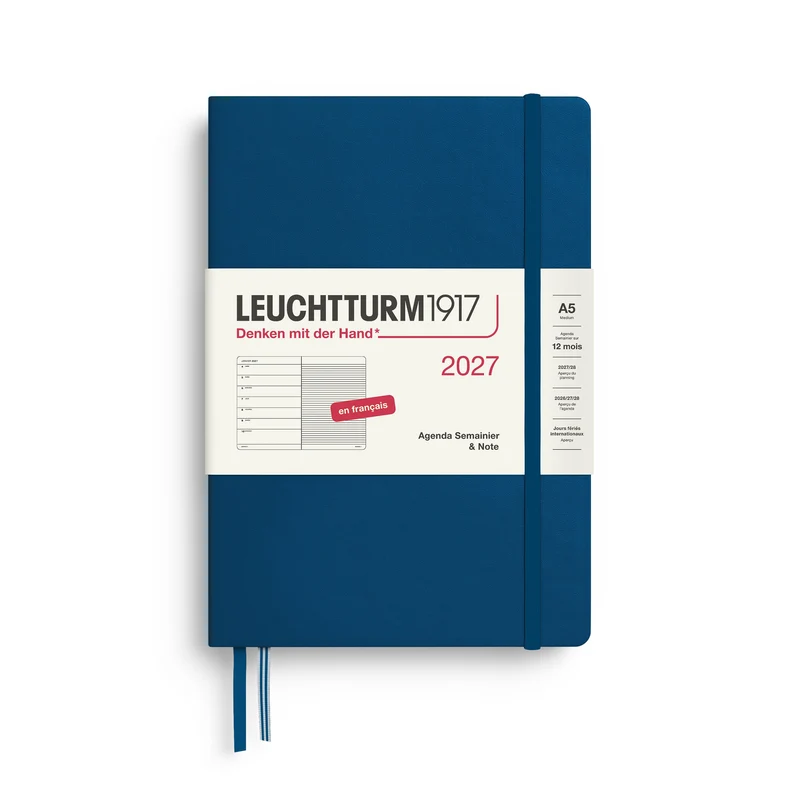 Agenda Semainier & Note Ligné 2027 LEUCHTTURM1917, Français - A5 - Hardcover - Indigo