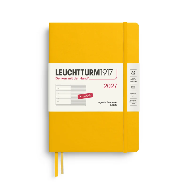Agenda Semainier & Note Ligné 2027 LEUCHTTURM1917, Français - A5 - Hardcover - Sunflower
