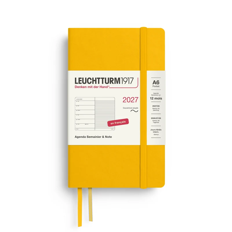 Agenda Semainier & Note Ligné 2027 LEUCHTTURM1917, Français - A6 - Softcover - Sunflower