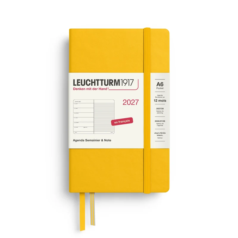 Agenda Semainier & Note Ligné 2027 LEUCHTTURM1917, Français - A6 - Hardcover - Sunflower