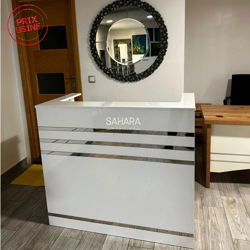 Comptoir de réception en bois blanc Réf B3869