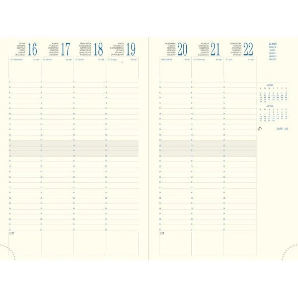 Agenda 2027 EXACOMPTA Eurotime 24 - 16 x 24 cm - 1 semaine sur 2 pages - Orientation verticale - Barbara rouge