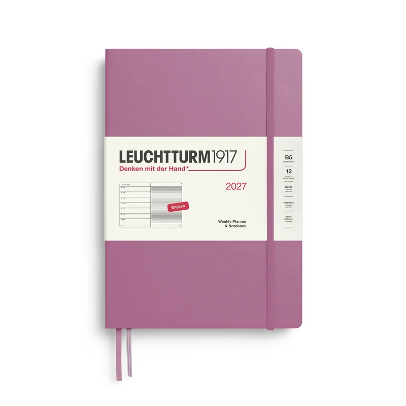 Agenda Semainier & Note Ligné 2027 LEUCHTTURM1917, Anglais - B5 - Hardcover - Dusty Rose