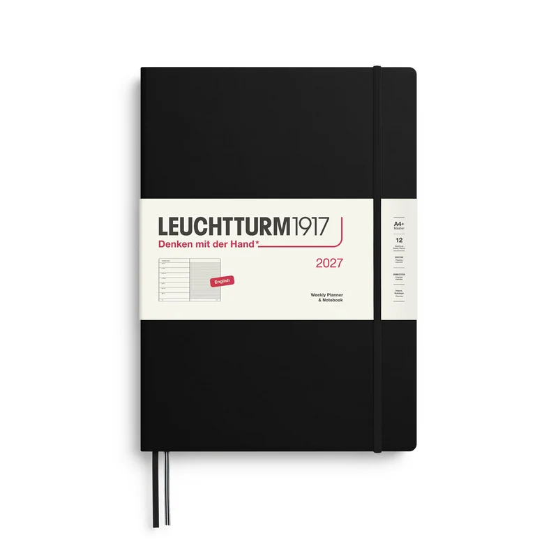 Agenda Semainier & Note Ligné 2027 LEUCHTTURM1917, Anglais - A4+ - Hardcover - Black