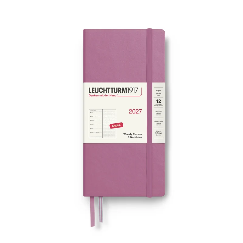 Agenda Semainier & Note Pointillé 2027 LEUCHTTURM1917, Anglais - Wallet - Hardcover - Dusty Rose