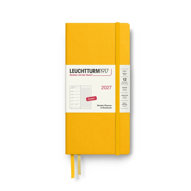 Agenda Semainier & Note Pointillé 2027 LEUCHTTURM1917, Anglais - Wallet - Hardcover - Sunflower
