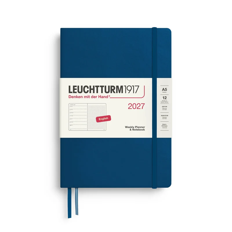 Agenda Semainier & Note Pointillé 2027 LEUCHTTURM1917, Anglais - A5 - Hardcover - Indigo