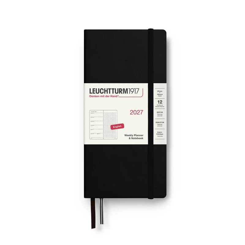 Agenda Semainier & Note Pointillé 2027 LEUCHTTURM1917, Anglais - Wallet - Hardcover - Black