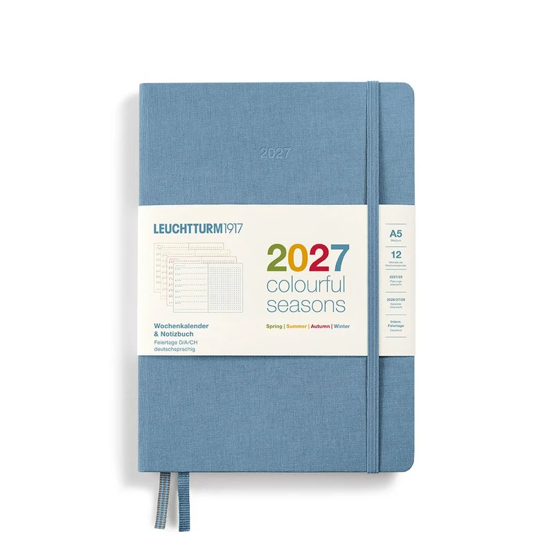 Agenda Colourful Seasons Edition 2027 LEUCHTTURM1917, Anglais - A5 - Hardcover - Blue